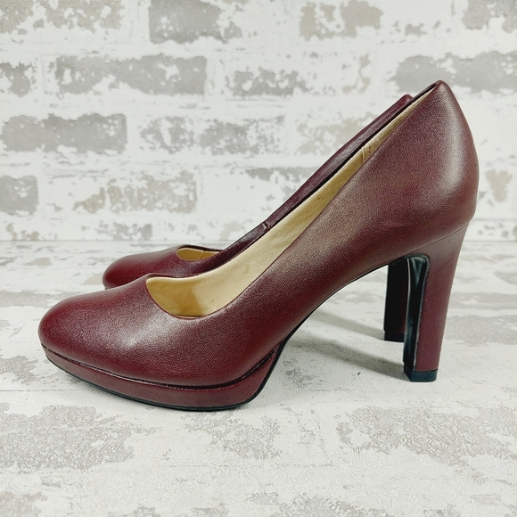New LifeStride Julia Point Noir Burgundy Platform Pump - Picture 1 of 14